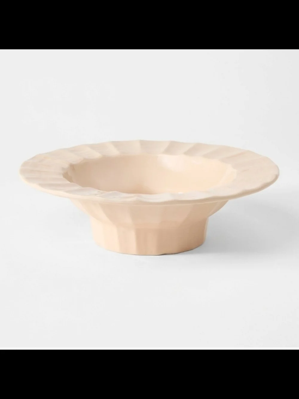 Studio McGee Peach Ceramic Scalloped Serving Bowl